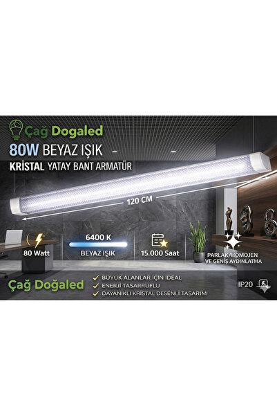 DOĞALED 80 W KRİSTAL BANT ARMATÜR (10 ADET) ES-253