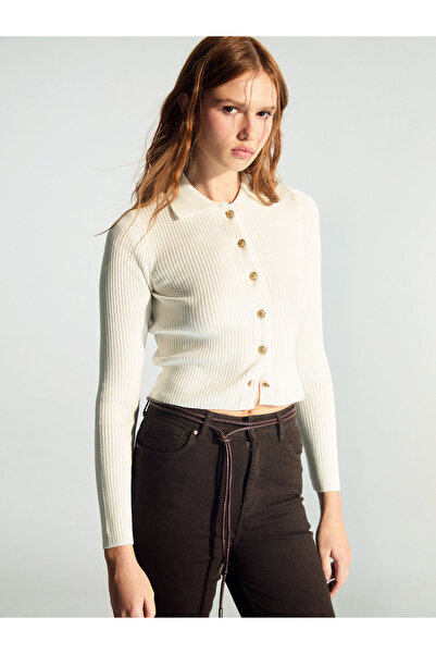 LC Waikiki Polo Neck Women's Knitwear Cardigan
