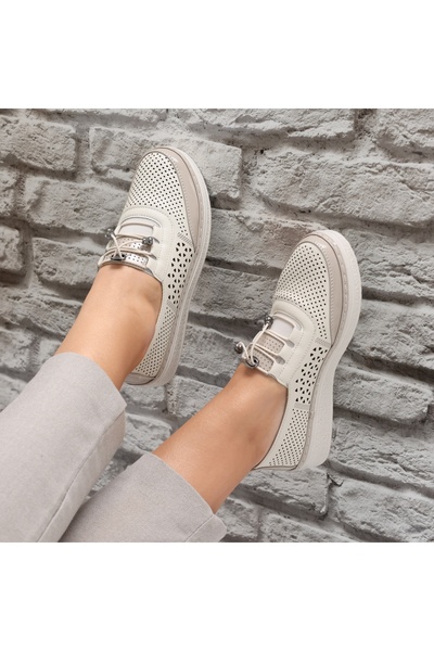 GGM Pantofi casual de damă bej, din piele Ascan, mărimea 36