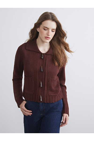 LC Waikiki Polo Neck Women's Knitwear Cardigan