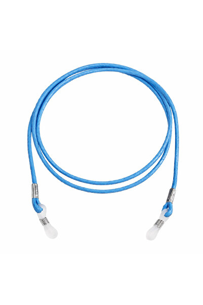 Optic Master Leather Glasses Cord / Knitted Leather Glasses Strap Blue