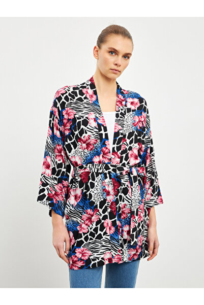 LC Waikiki Shawl Collar Floral Oversize Women's Kimono