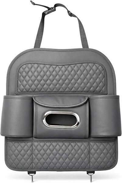 AutoFamily Car Back Seat Organizer with Tissue Box Holder & Cup Holders – PU ...