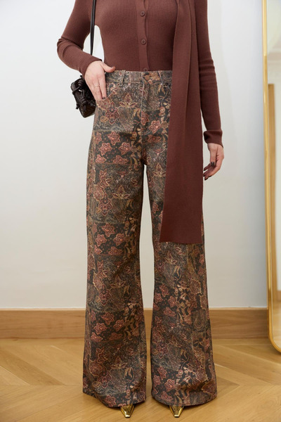 Sorridi Digital Print High Waist Jean Pants