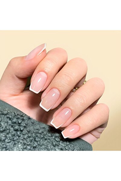 Arabest 24-Piece Press-On Acrylic False Nails, Pink Medium Tips, Full Cover M...