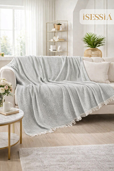 Isessia Miora Zigzak Patterned Bohemian Sofa Cover | Single & Three-Seat Sofa...