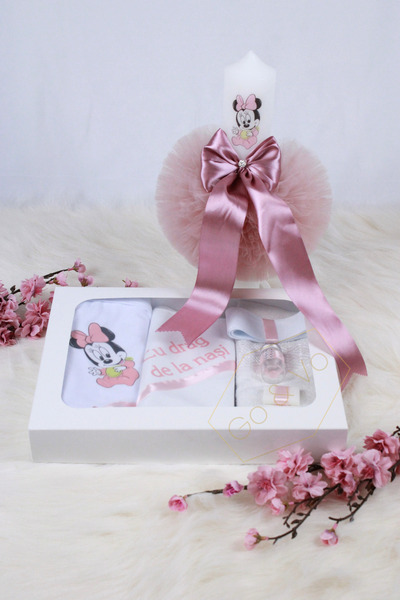 GoVo Kids Baptism set with candle, Minnie/Mickey – Elegant baptism set, 7 pie...