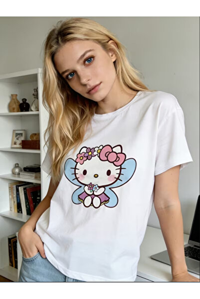 LİNA06 a Single T-Shirt, Made from Fabric, with a Cartoon Print Short-Sleeve ...