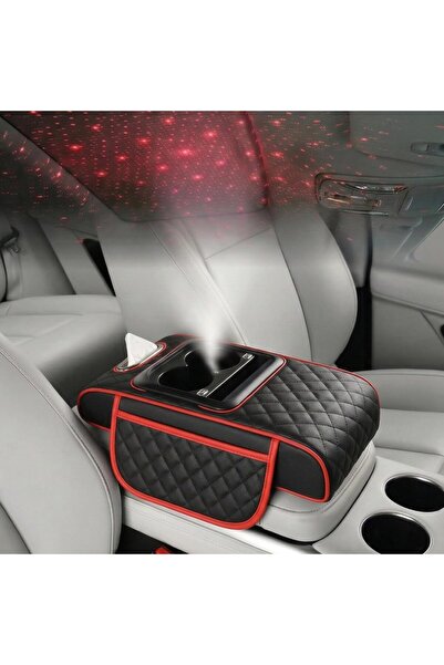 AutoFamily Car Armrest with Cup Holder, USB Charging & Laser Star Light – Mul...