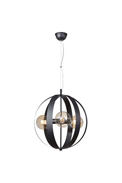 Lis Pendul 3 becuri Livia , 44 cm, negru