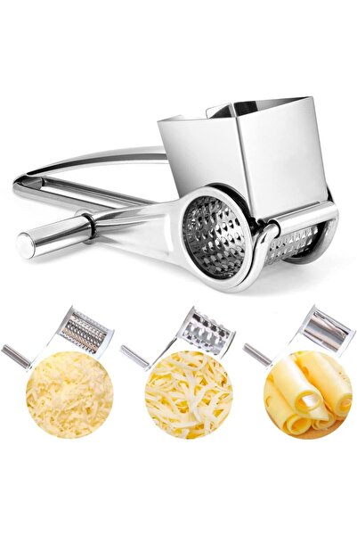 Arabest Rotary Cheese Grater with 3 Drum Blades, Manual Hand Crank Kitchen To...