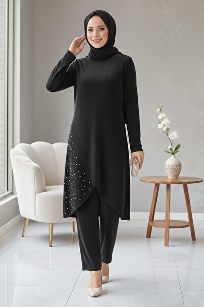 TOFİSA Σετ Δύο Τεμαχίων με Πέτρες και Γκλίτερ Μαύρο - 28302-ΜΑΥΡΟ