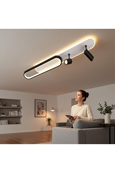 Luxera Lighting Lustră LED neagră cu două spoturi Carina 85W/4200lm 3000K/400...