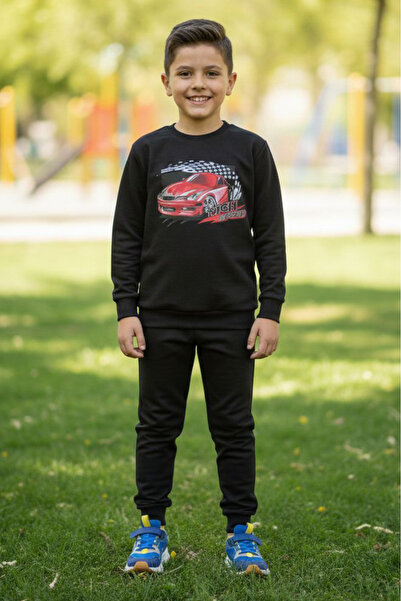 TOFİSA Σετ πιτζάμες για αγόρια με μαύρο σχέδιο και δύο κλωστές - 28232-ΜΑΥΡΟ