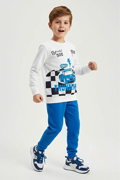 TOFİSA Σετ Πιτζάμες για Αγόρια με Μπλε Στάμπα και Σχέδιο Σεντόνι - 28242-ΜΠΛΕ