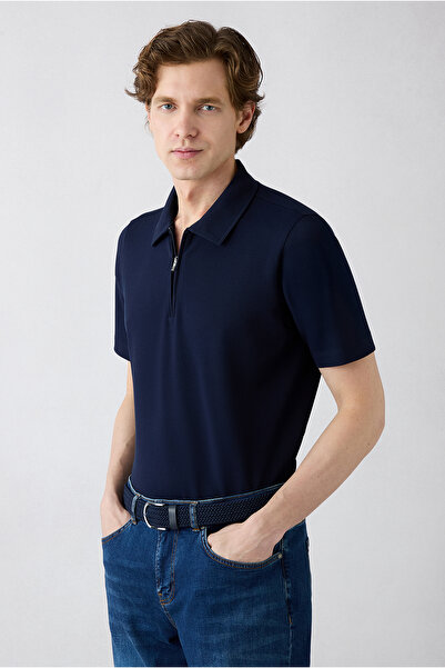 Kiğılı Бавовняна сорочка-поло на блискавці стандартного крою