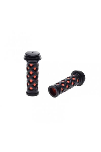WMX Set of 2 Bicycle Grips for Kids, Black/Orange, 85mm