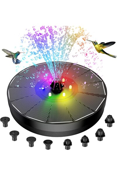 Arabest نافورة شمسية مع أضواء LED، مضخة مياه 3 واط لحوض الطيور وحديقة المنزل ...