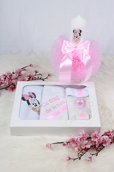 GoVo Kids Baptism set with candle, Minnie/Mickey – Elegant baptism set, 7 pie...