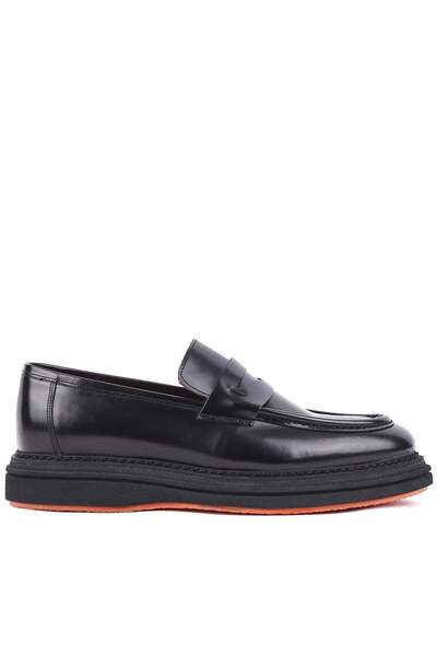Shoetyle - Black Genuine Leather Laceless Men's Classic Shoes 250-2575