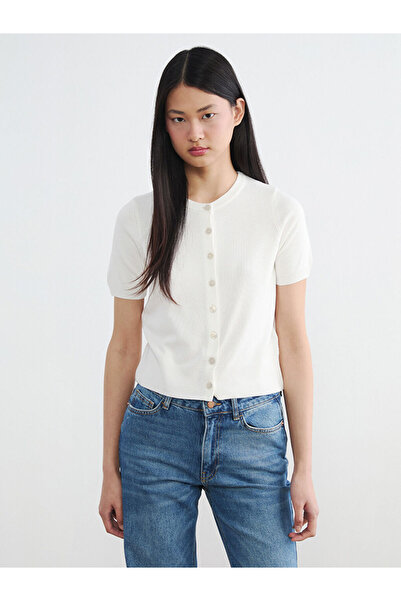 LC Waikiki Rmz Gi̇yi̇m Farkiyla Zero Roba Collar Women's Knitwear Cardigan