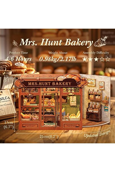 CUTEBEE Mrs.Hunt Bakery - BookNook Minyatür Ev Pastane - (CWGB401) Hunt Pasta...