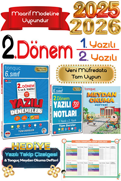 Tonguç Yayınları 6. Sınıf Tüm Dersler 2. Dönem 1. ve 2 Yazılı Sınavlarını Kap...