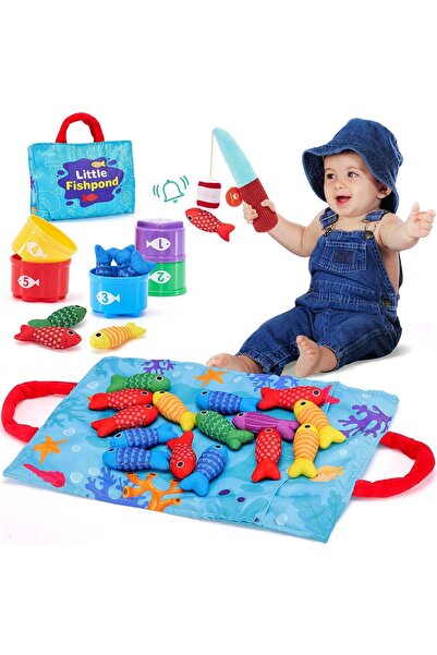 Arabest Fishing Game Toy for Toddlers 1-3 Years, Educational Montessori Toy w...