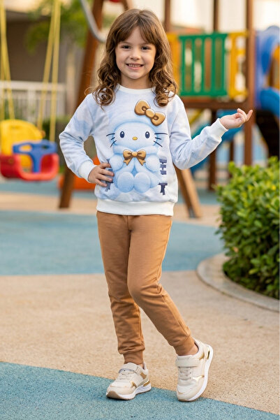 TOFİSA Κοριτσίστικο σετ παιδικών πιτζαμών με στάμπα καφέ και δύο κλωστές - 28...