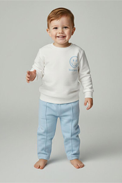 TOFİSA Σετ Πιτζάμες για Αγόρια με Μπλε Στάμπα και Σχέδιο - 28131-BEBE-MAVI