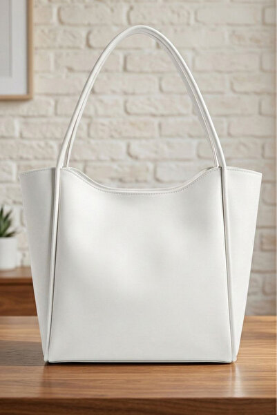 TOFİSA Γυναικεία τσάντα ώμου από λευκό συνθετικό δέρμα - 28259-ΛΕΥΚΟ