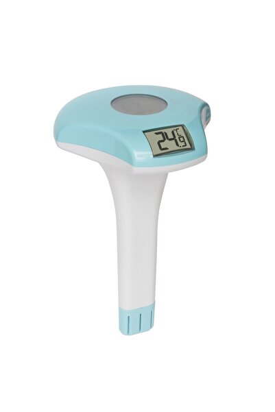 Evelise Termometru digital plutitor pentru piscina, cu mini-panou solar si ac...