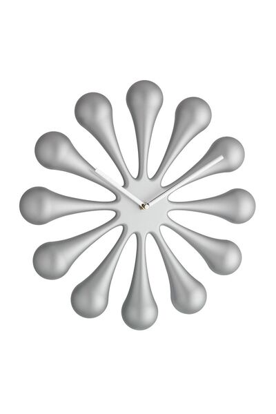 Evelise Ceas de perete analog, creat de designer, model ASTRO, argintiu metal...