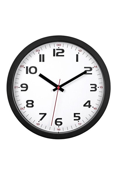 Evelise Ceas analog silentios de perete, cu capac din sticla, cifre mari, neg...