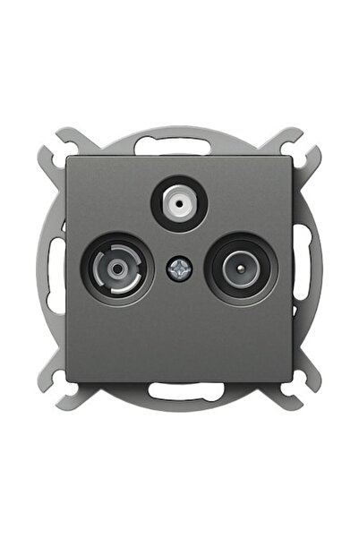 Clasic Priză simplă TV + Radio + Satelit Tem Logiq 3db, Antracit