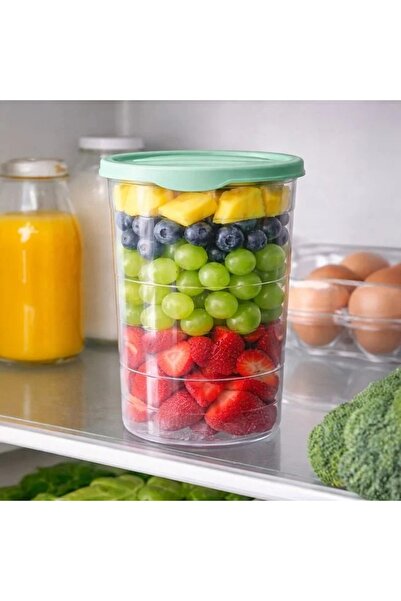 ZanaCasei Transparent food container with mint green lid, 1.1 L