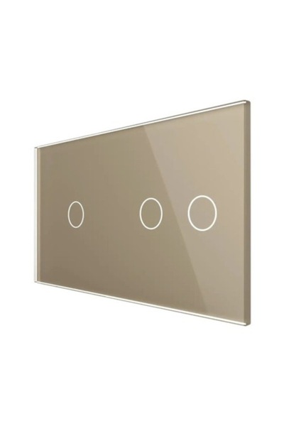 Livolo Panou de sticlă auriu pentru 1 întrerupător tactil dublu și 1 întrerup...