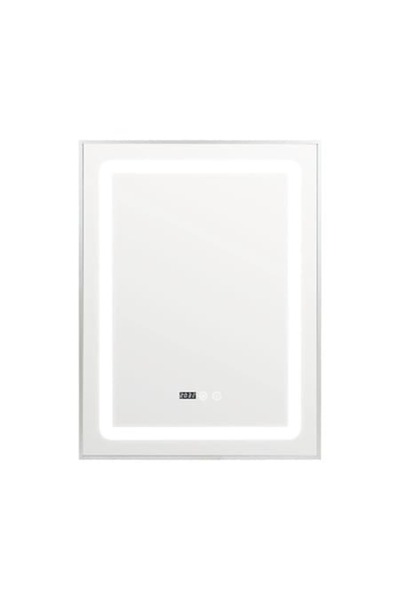 DSK Oglindă de baie cu ramă, iluminare LED, anti-aburire și funcție tactilă 6...