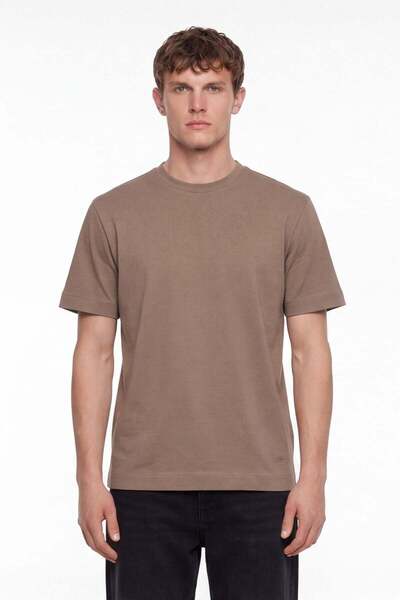 Sabri Özel Men's taba regular fit 100% cotton basic t-shirt