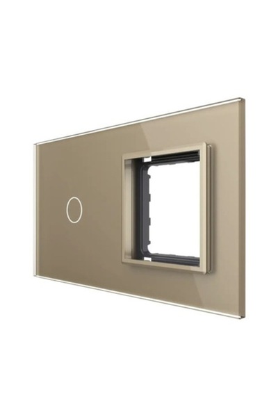 Livolo Panou de sticlă auriu pentru 1 întrerupător tactil simplu și 1 ramă de...