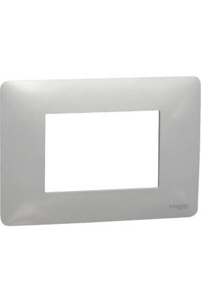 SCHNEIDER Unica Studio 3 Module Frame, Plastic Aluminum Shade