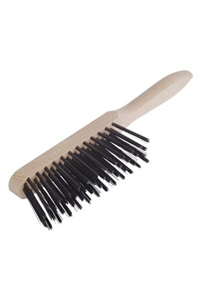 Lessmann Steel Wire Brush 320mm, 4 Rows of Long Bristles, Wooden Handle