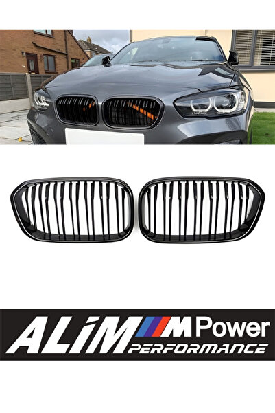 Autoline BMW F20 (2015–2017) Piano Black Çift Çıtalı Ön Böbrek Seti Panjur Uy...