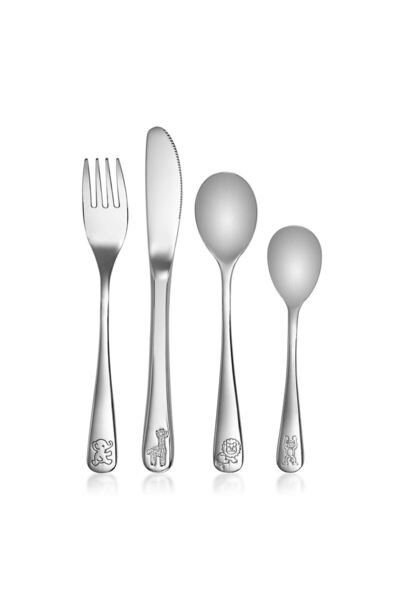 Evelise Σετ 4 παιδικών μαχαιροπίρουνων, από επιχρωμιωμένο ανοξείδωτο ατσάλι, ...