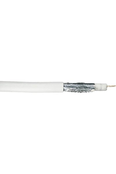 Clasic Cablu TV Coaxial Superdigital 1,1mm² 110dB Alb, Rolă 50m, Cu 4 ecranații