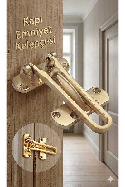ÇEÇEN HOME (1 Piece) Gold Gradual Safety Clamp, Safety Lock, Entry-Exterior D...
