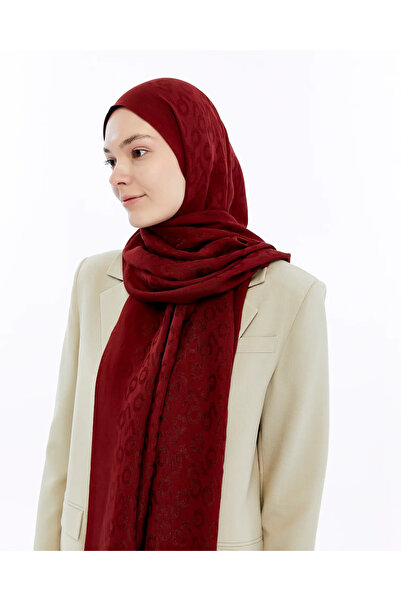 Valentino Orlandi Alia Jacquard 60% Lyocell 40% Cotton Shawl-4-Red