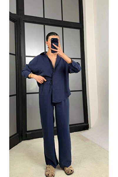 My Blog Σετ παντελονιού και πουκάμισου Navy Blue Md Muadil - 30137