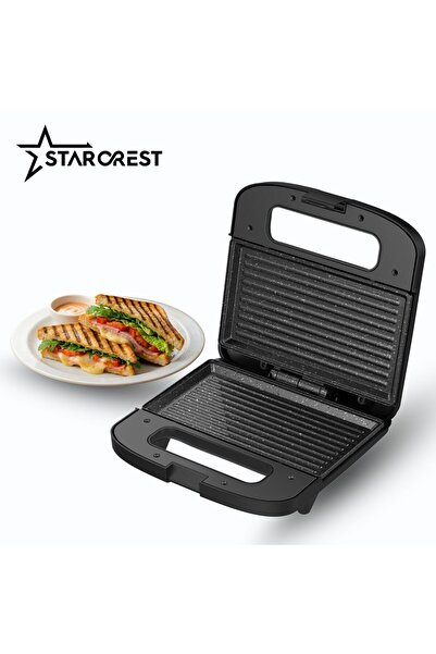 STARCREST Sandwich-maker SSM-2575BK, 750 W, Placi cu invelis ceramic antiaderent