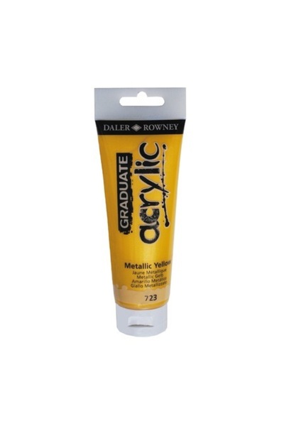 Daler Rowney Graduate Acrylic Color - Metallic Yellow - 120 ml